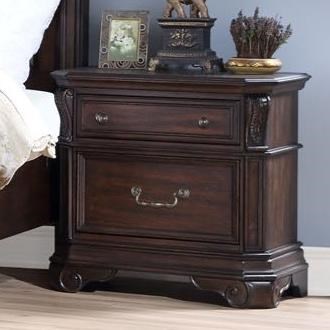 Avalon Lyla Traditional 3Drawer Nightstand with USB Charging Port